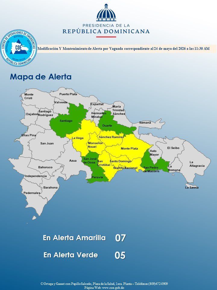 Provincias bajo alerta.