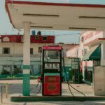 vintage gas station in urban cuban setting