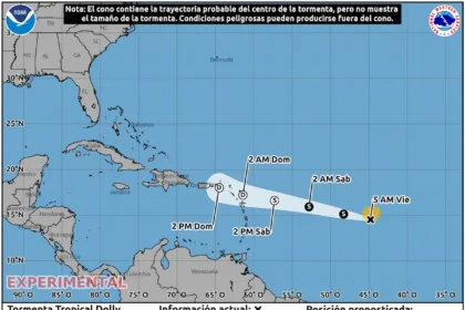Posible trayectoria de la tormenta tropical Dolly.