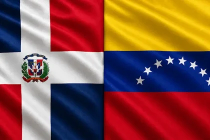 Banderas de República Dominicana y Venezuela.