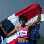 La dominicana Marileidy Paulino en el torneo de atletismo de los XXV Juegos Centroamericanos y del Caribe.